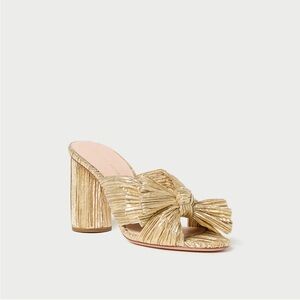 Loeffler Randall Penny Gold Pleated Bow Heel